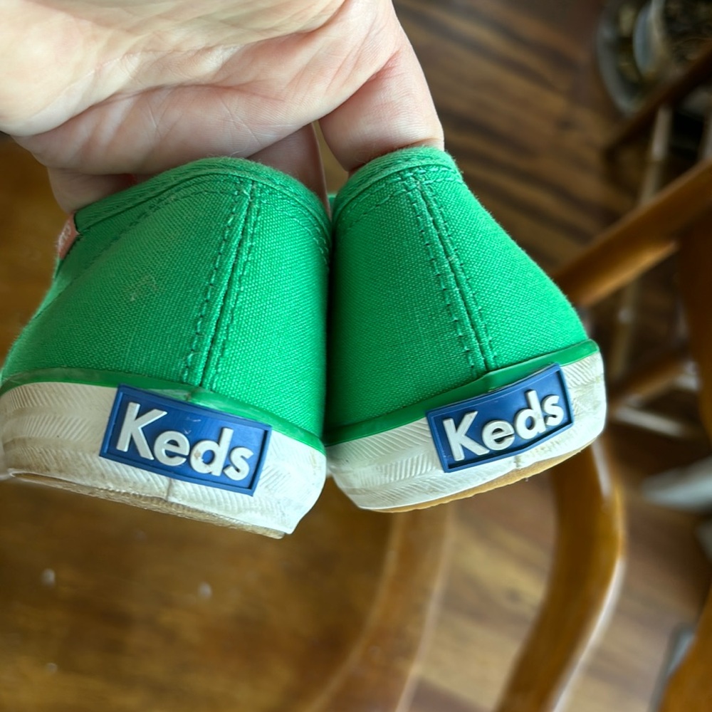 Keds women’s size 9.5 bright green & gingham laces champion oxford tennis shoes - Picture 7 of 11